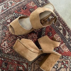 Jeffrey Campbell camel platform sandals